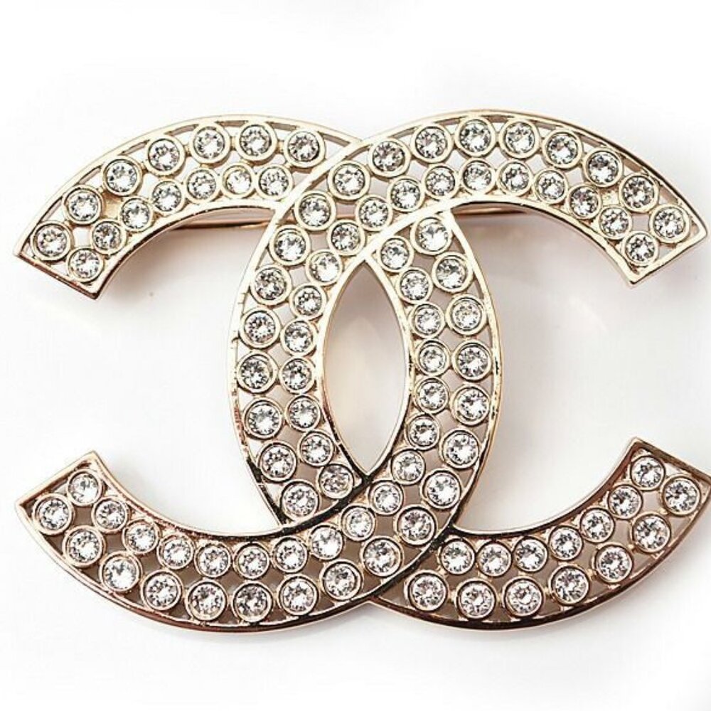 Chanel Brooch Pin Rhinestone
